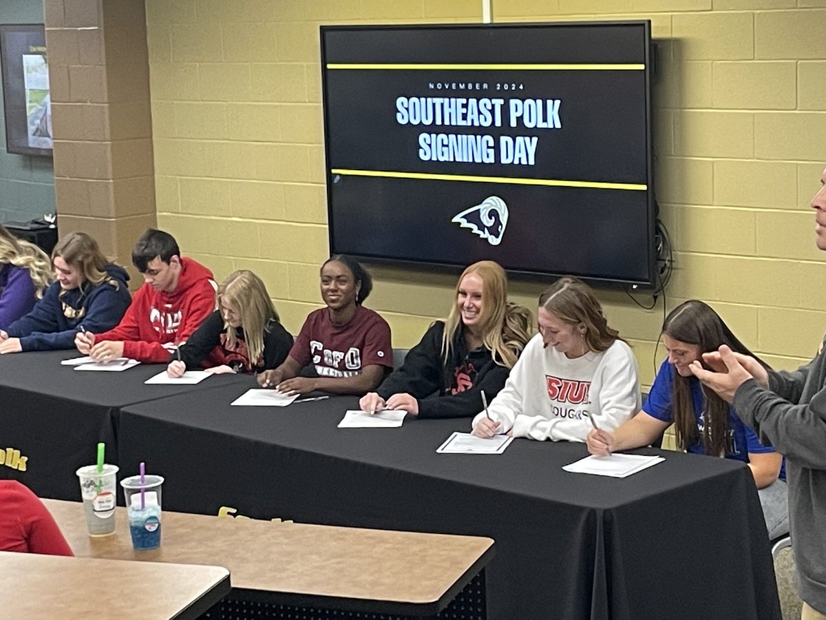 SEPRamsSB's tweet photo. Congratulations to Jess &amp; Kennedy-we loved celebrating with you.  Can’t wait to see you compete Jess-Southern Illinois University at Edwardsville/Kennedy-Iowa Western. Proud of all the RAM athletes who signed today!  Great Day to be a RAM! https://t.co/9VRhKpeSln