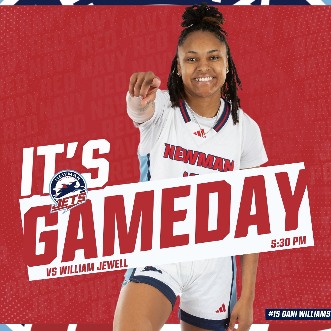 NewmanJets's tweet photo. GAMEDAY!

🆚William Jewell
📍Fugate Gymnasium
⌚5:30 PM
📺https://t.co/pilRXiHquG 
📈https://t.co/M1VsL0Doxo 
🔊https://t.co/v5NIHNol7u 

#JetPower✈️ x @NewmanJetsWBB https://t.co/YqeH1xZYzN