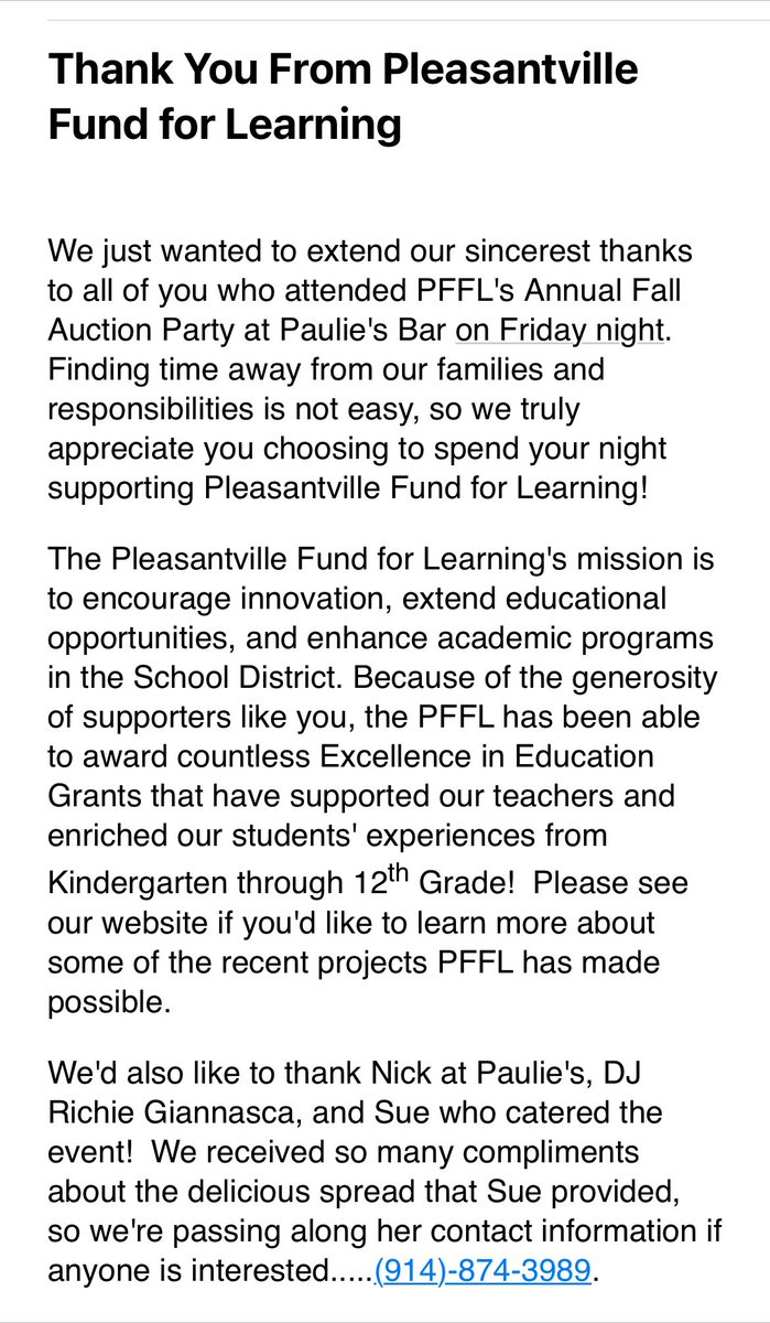 Thank you Pleasantville!