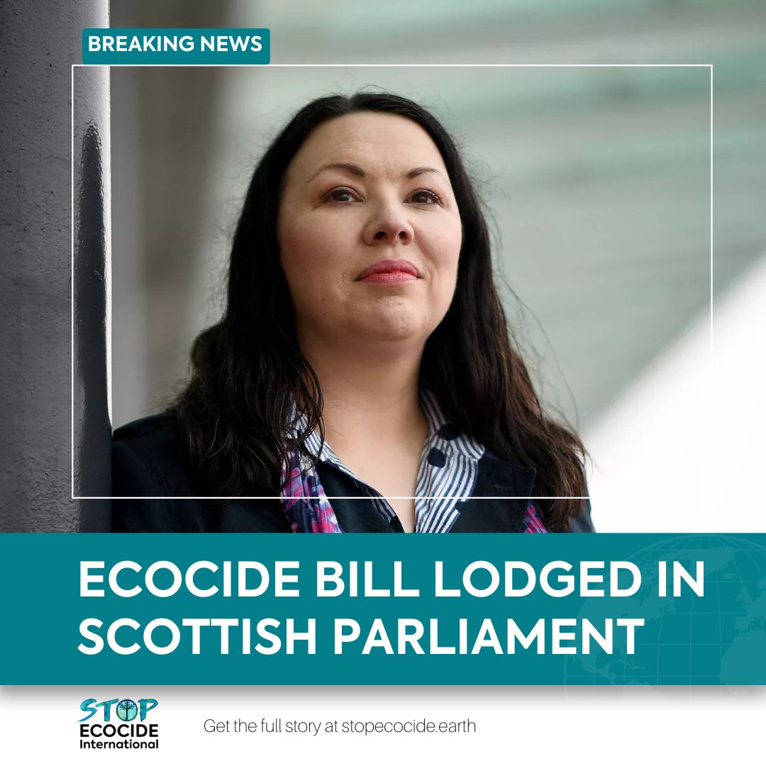 BREAKING NEWS! 📢🏴󠁧󠁢󠁳󠁣󠁴󠁿

An #ECOCIDE bill has been lodged in the Scottish parliament <a href="/ScotParl/">Scottish Parliament</a>!

The proposal by <a href="/MonicaLennon7/">Monica Lennon MSP</a> MSP follows a public consultation in which thousands backed a domestic #ecocidelaw.

Read the full story HERE 👉: stopecocide.earth/2024/ecocide-b…

#StopEcocide