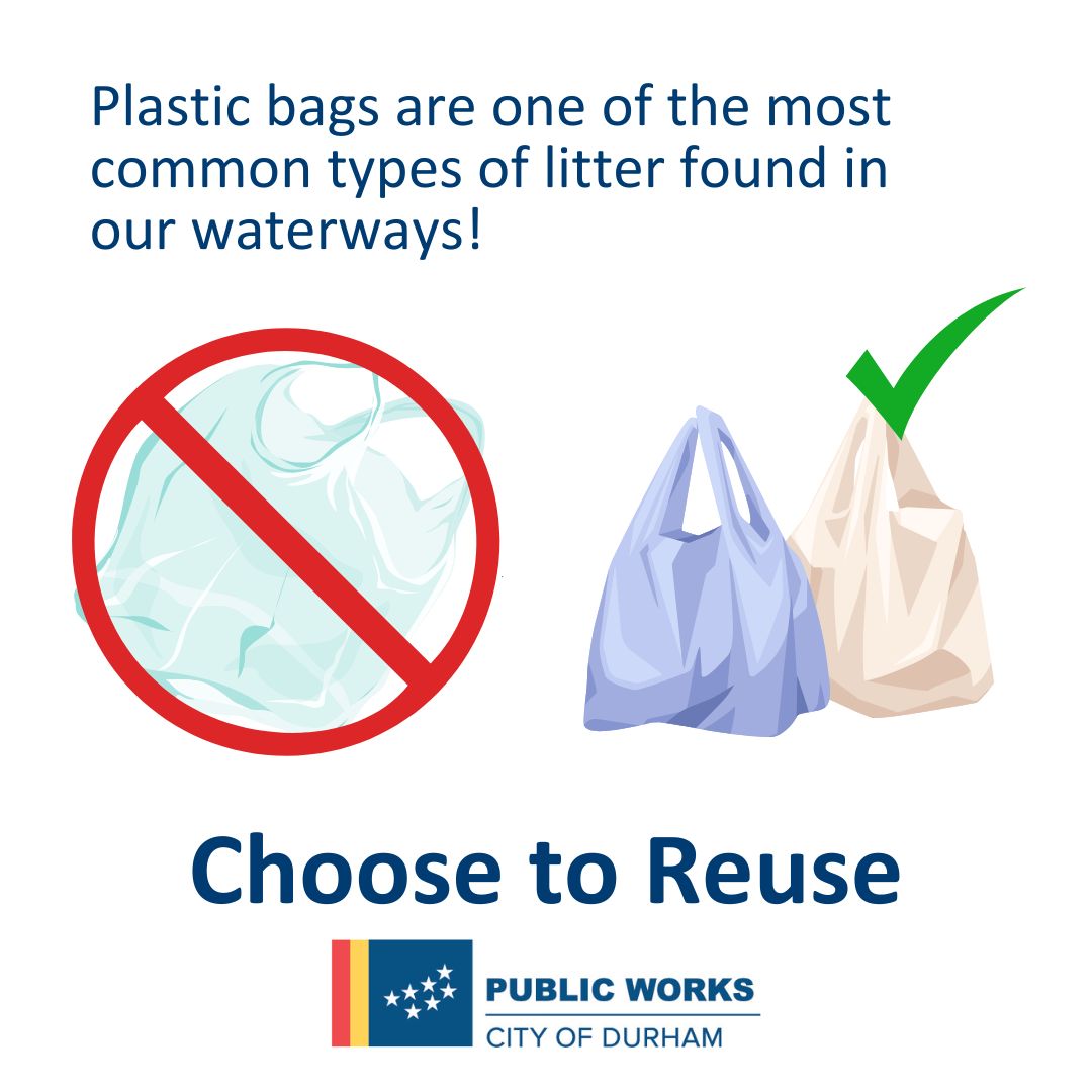 Durham Stormwater is working on a trash assessment study to learn more about how trash enters our waterways. Trash in our streams can lead to a buildup of microplastics, so it's always better to choose to reuse! Head to DurhamNC.Gov/5178 to learn more.
