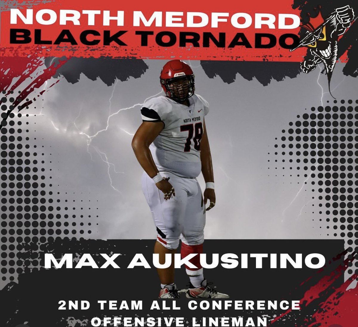 AukusitinoMax's tweet photo. Blessed and honored to be named 2nd team all conference‼️‼️☝🏽@CoachVaigafa @BrandonHuffman @NMBlackTornado @Galt56 #badboys https://t.co/me5wxVXbPU