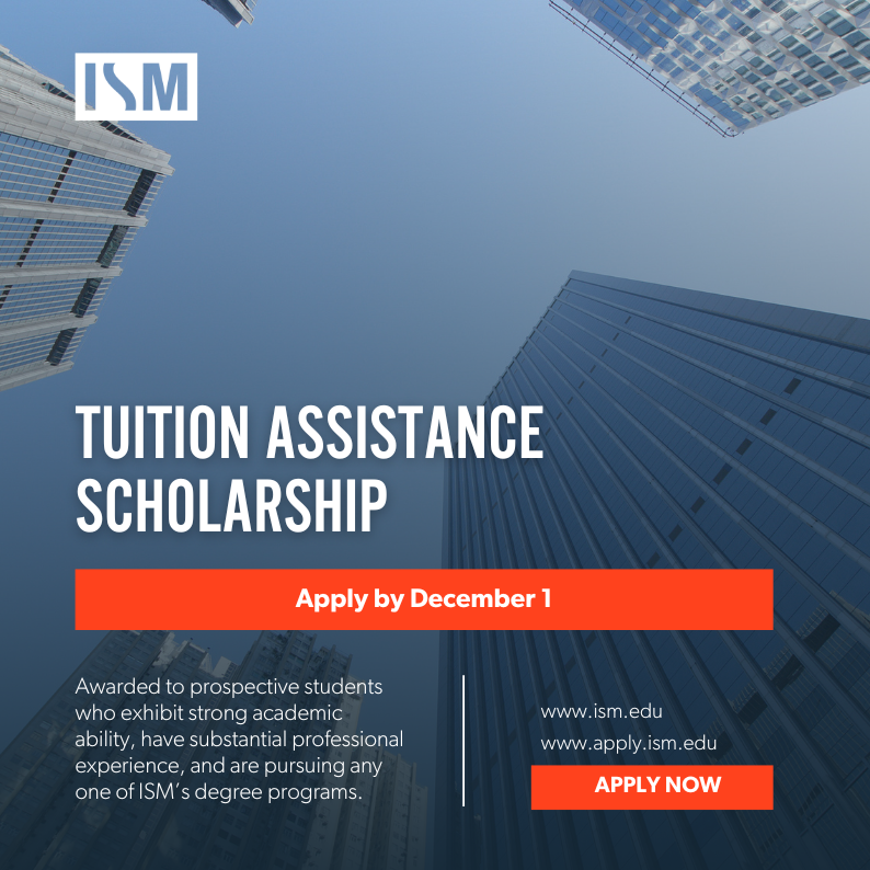 ismedu's tweet photo. 👩‍🎓📖✍ Seeking support for your academic goals? Apply for ISM's Tuition Assistance Scholarship for students with a strong academic track record and/or extensive professional experience. 

Learn more: https://t.co/m6cfnucXdN

#Scholarship #Leadership #ExecutivEducation https://t.co/2tsme6bSKi