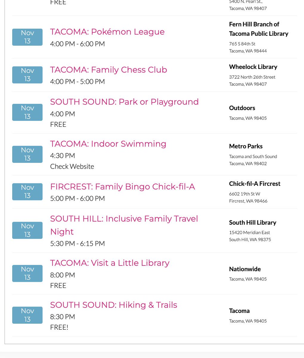 MacKidTacoma's tweet photo. Here’s a look at some family-friendly events on the Macaroni KID calendar today! These activities are either free or low-cost and perfect for enjoying the day around Tacoma and South Sound. Check the link in our bio or comments for details! https://t.co/URe745Rx7o