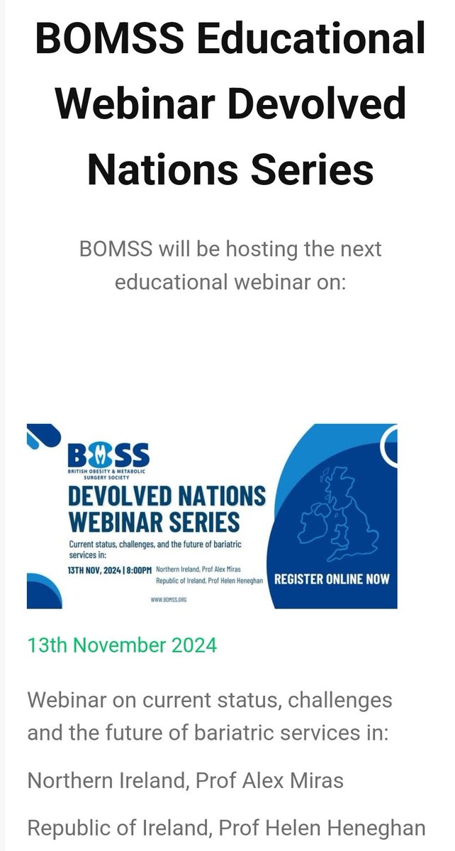 Chetan D Parmar (@drcdparmar) on Twitter photo Don't miss!! BOMSS educational webinar tonight 13th Nov at 8pm.
<a href="/bariatricBOMSS/">BOMSS</a> <a href="/BDA_Obesity/">BDA Obesity Group</a>
<a href="/UK_ASO/">Association for the Study of Obesity UK</a>
Talking on current status, challenges and future of bariatric surgery
Please register
us06web.zoom.us/webinar/regist… Don't miss!! BOMSS educational webinar tonight 13th Nov at 8pm.
<a href="/bariatricBOMSS/">BOMSS</a> <a href="/BDA_Obesity/">BDA Obesity Group</a>
<a href="/UK_ASO/">Association for the Study of Obesity UK</a>
Talking on current status, challenges and future of bariatric surgery
Please register
us06web.zoom.us/webinar/regist…