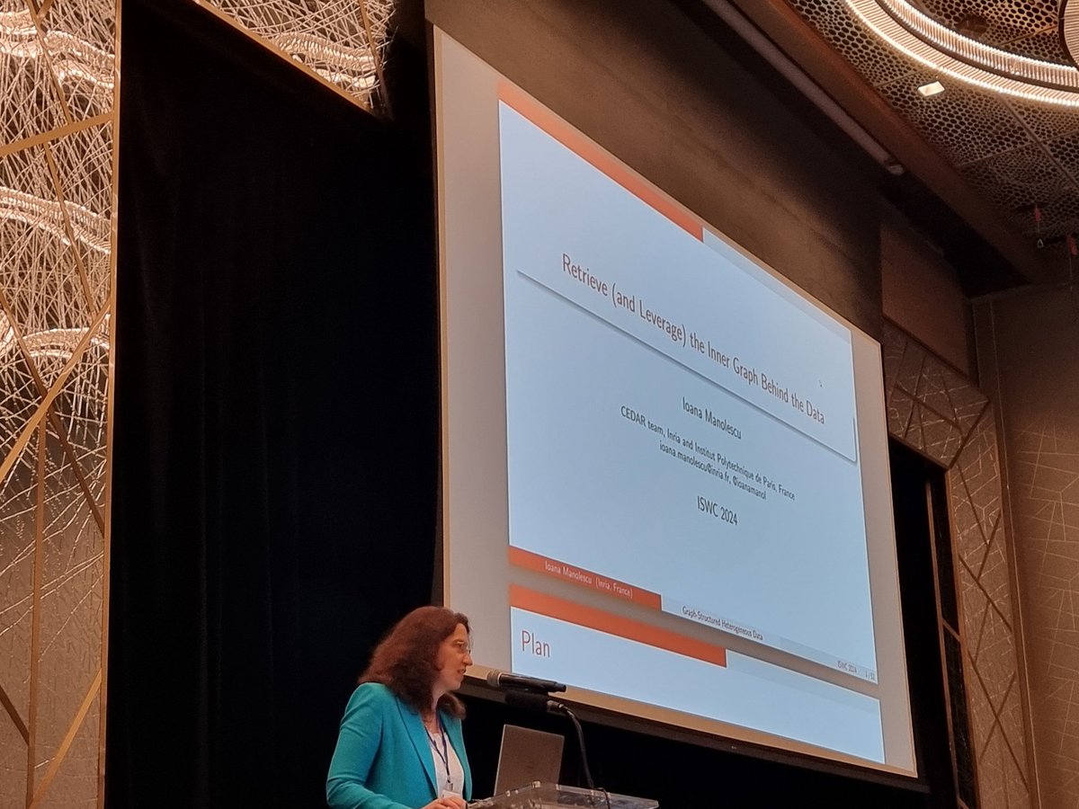 Attending @ioanamanol's inspiring keynote at #ISWC2024 about data journalism and much more.