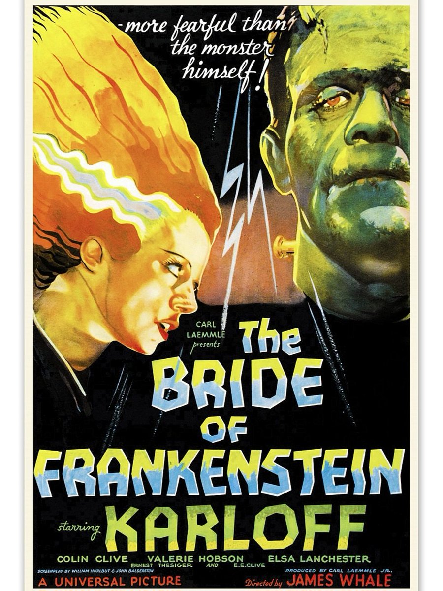 When Boris met Elsa. Quite literally made for eachother. A masterpiece of outstanding art direction, heavily laced with Whale's gallows wit. 1935.
#horrorcommunity #horrorfamily #horrormovie #horrorfilm #horrorfam #classichorror #horroraddict #horrorfan #mutantfam #monsterfam