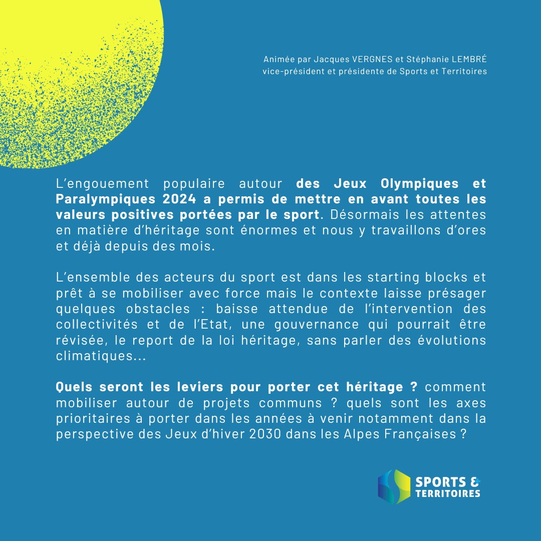 L’héritage des JO 2024 suscite de grandes attentes ! Acteurs du sport, nous sommes prêts à relever ce défi, mais obstacles en vue : baisse des financements, révision de la gouvernance, enjeux climatiques… Quels leviers pour un héritage durable et inclusif ? 💪🌍 #Sport #JO2024
