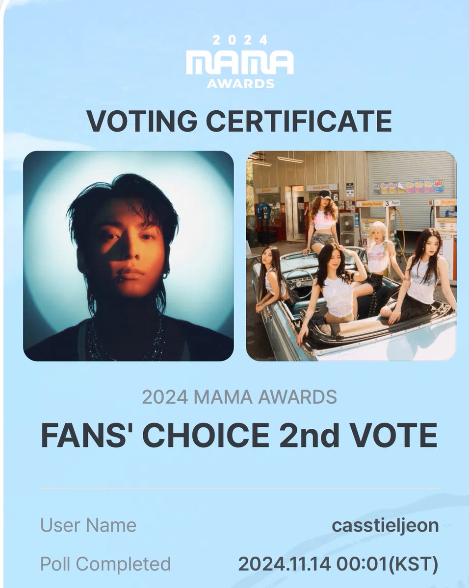 cataleya_jk01's tweet photo. 🚨RESET TIME!! VOTE FOR JUNGKOOK FOR FAN’S CHOICE 2nd vote and  DAESANG at the 2024 MAMA on MNET APP! 🏆

RT + REPLY: 

 #jungkook #2024MAMAVOTE https://t.co/GGEoUOW8aW