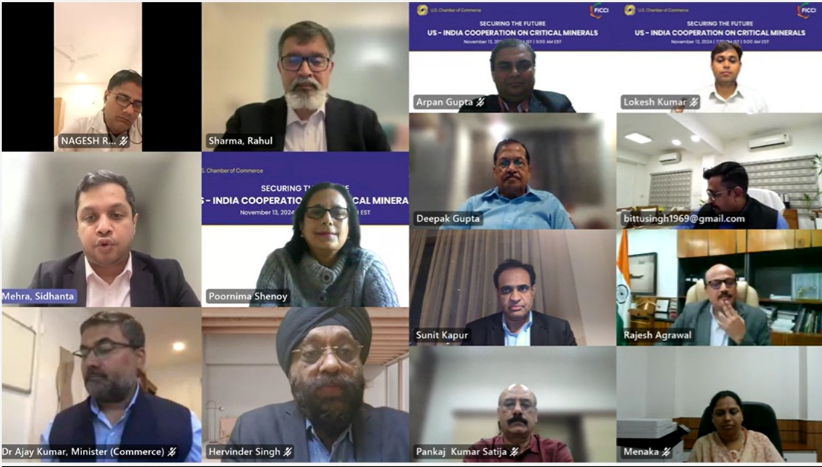 FICCI and <a href="/USIBC/">U.S.-India Business Council</a> collaborated on a panel discussion on Securing the Future: US-India Cooperation on Critical Minerals. Both countries had recently signed a Memorandum of Understanding to expand and diversify Critical Mineral Supply Chains.
The session featured speakers from