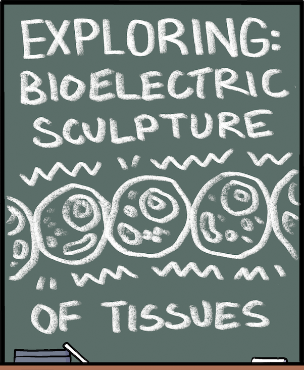 PoLDresden's tweet photo. Our cells can receive numerous cues during development, even from electric fields or currents! For  #PoLComic episode 9 we discuss the fascinating process of electrotaxis and how it helps form tissues. Check out the full version and previous comics at https://t.co/ZeXxe8uoXv 1/3 https://t.co/Lu2sWC5a2D
