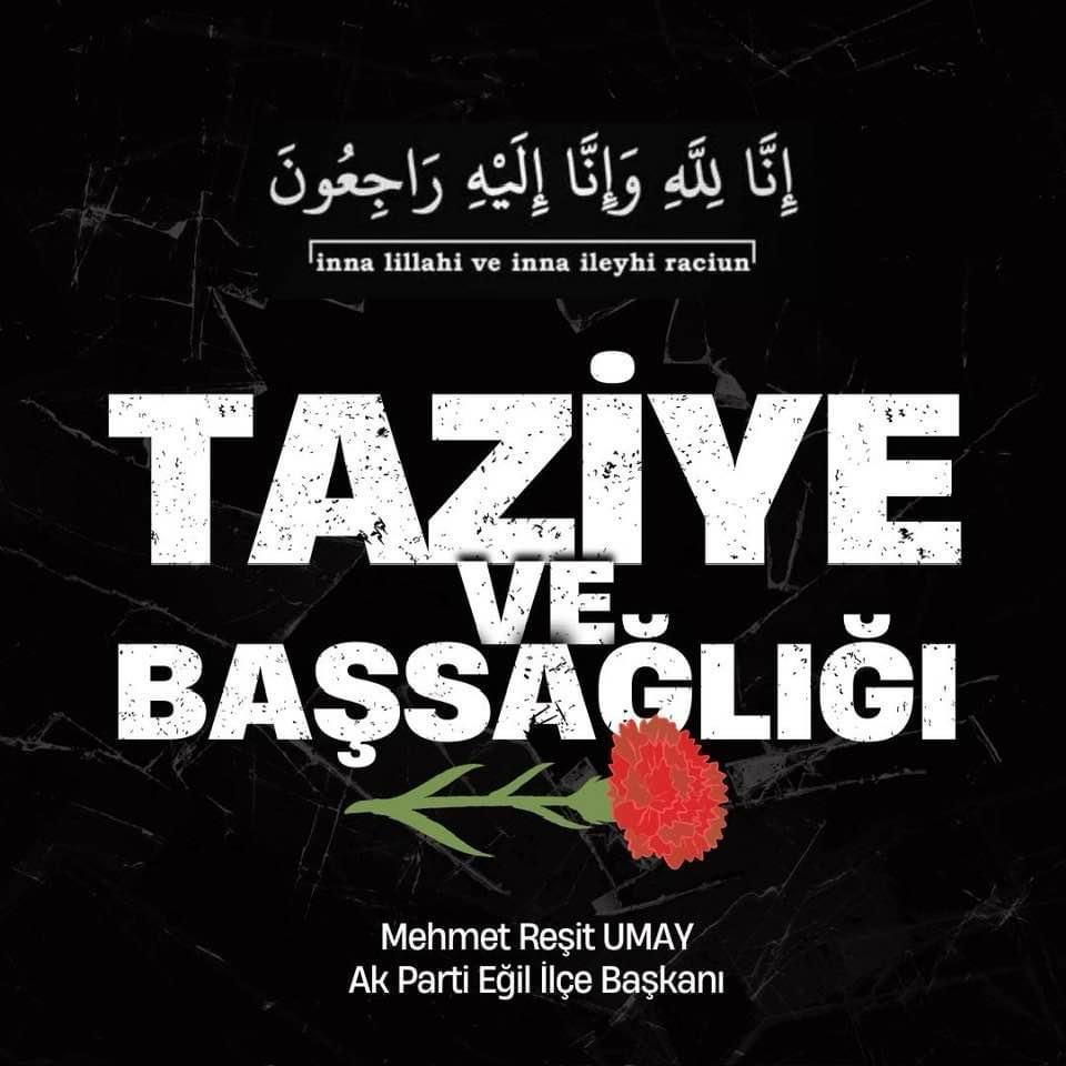Eğil ilçe Başkanımız Mehmet Reşit UMAY, Balaban mahallemizde AYDIN ailesinin taziyelerine katılarak;
Merhuma Allah’tan rahmet diliyor geride kalanlara sabr-ı cemil niyaz ediyoruz. <a href="/resit_umay/">Mehmet Reşit UMAY</a>