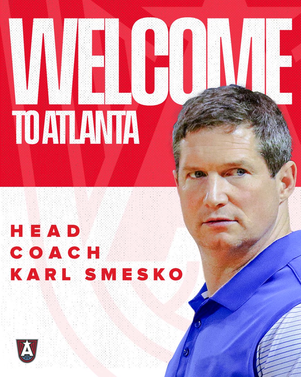 AtlantaDream's tweet photo. WE HAVE OUR COACH! The Dream has hired Karl Smesko as our new Head Coach.

Learn More: https://t.co/SK8waTOvwc https://t.co/et8bV0NsMt