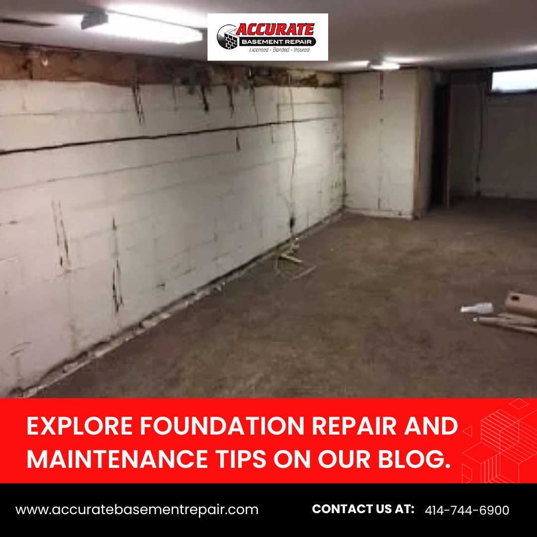 Accu_Basement's tweet photo. Need advice on foundation repair? Our blog provides valuable insights and tips to keep your basement safe. 

Check out our expert articles: https://t.co/2qVCI4lfLz 

#FoundationRepair #BasementSafety #HomeCare https://t.co/txwUQthBff