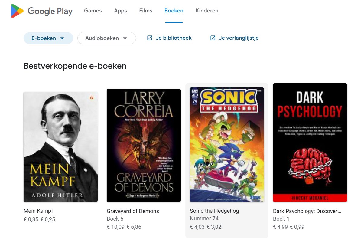 OK, lekker dan <a href="/Google/">Google</a> ... 😢