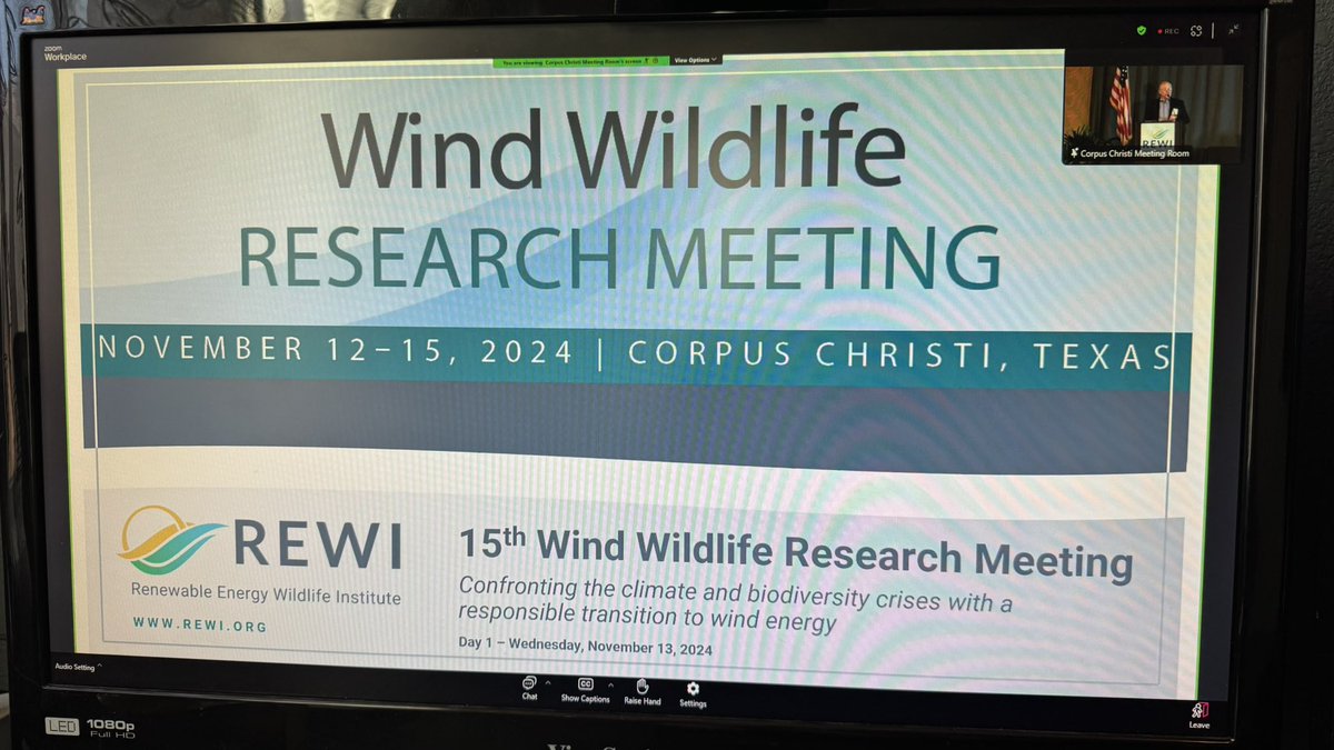 Very thankful for the opportunity to join the Wind Wildlife Research Meeting virtually this week.