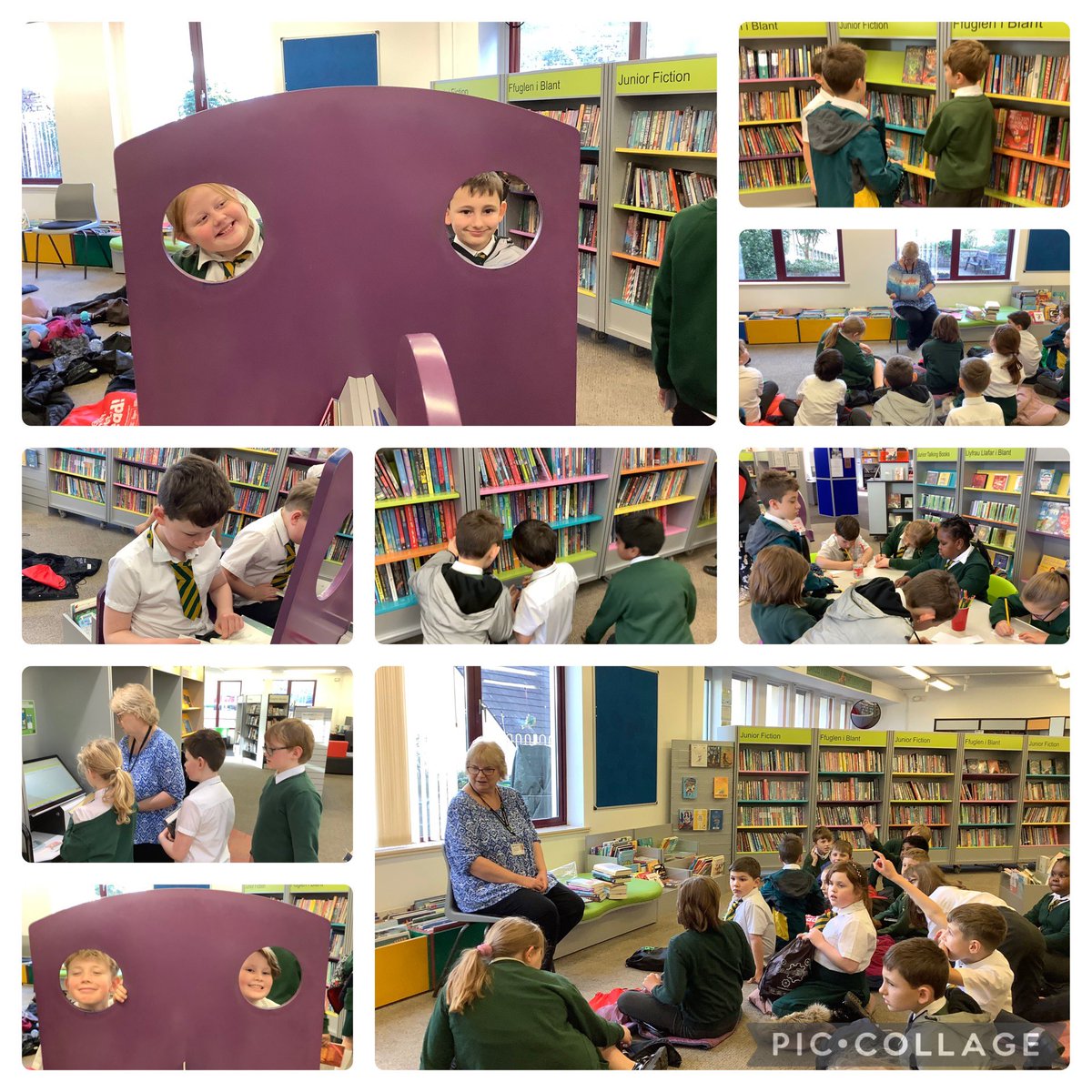 StMarysRCSch's tweet image. A lovely autumnal walk to the library with Dosbarth 
Llwynog. We discussed what makes us choose a book - Title, author, colourful front cover, subject, and we looked at some great examples. We each chose a book to bring back and made a bookmark too.
#ChepstowLibrary #reading#LLC