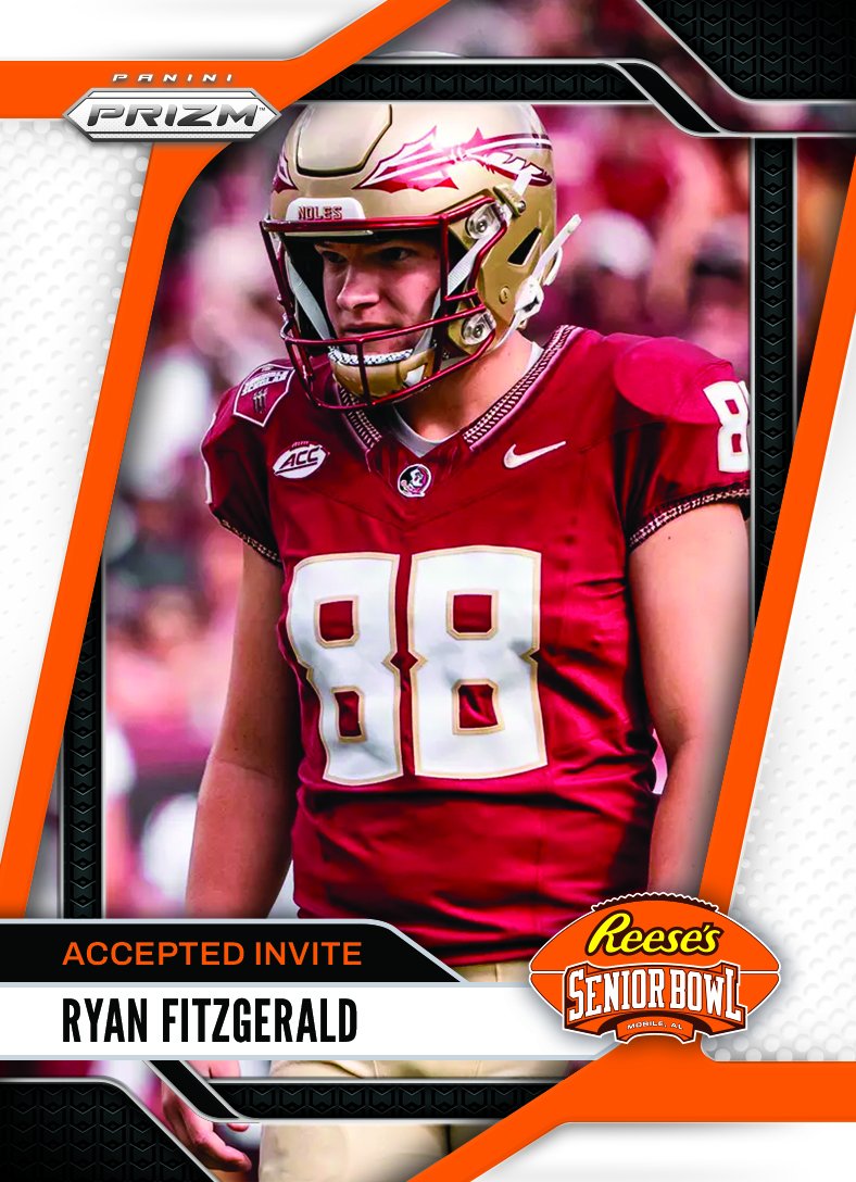 Reese's Senior Bowl (@seniorbowl) on Twitter photo OFFICIAL! K Ryan Fitzgerald from <a href="/FSUFootball/">FSU Football</a> is heading to the 2025 Reese's Senior Bowl!!! 👏👏👏 #NoleFamily #BestOfTheBest #TheDraftStartsInMOBILE™️
@JimNagy_SB <a href="/PaniniAmerica/">Panini America</a> #RatedRookie OFFICIAL! K Ryan Fitzgerald from <a href="/FSUFootball/">FSU Football</a> is heading to the 2025 Reese's Senior Bowl!!! 👏👏👏 #NoleFamily #BestOfTheBest #TheDraftStartsInMOBILE™️
@JimNagy_SB <a href="/PaniniAmerica/">Panini America</a> #RatedRookie
