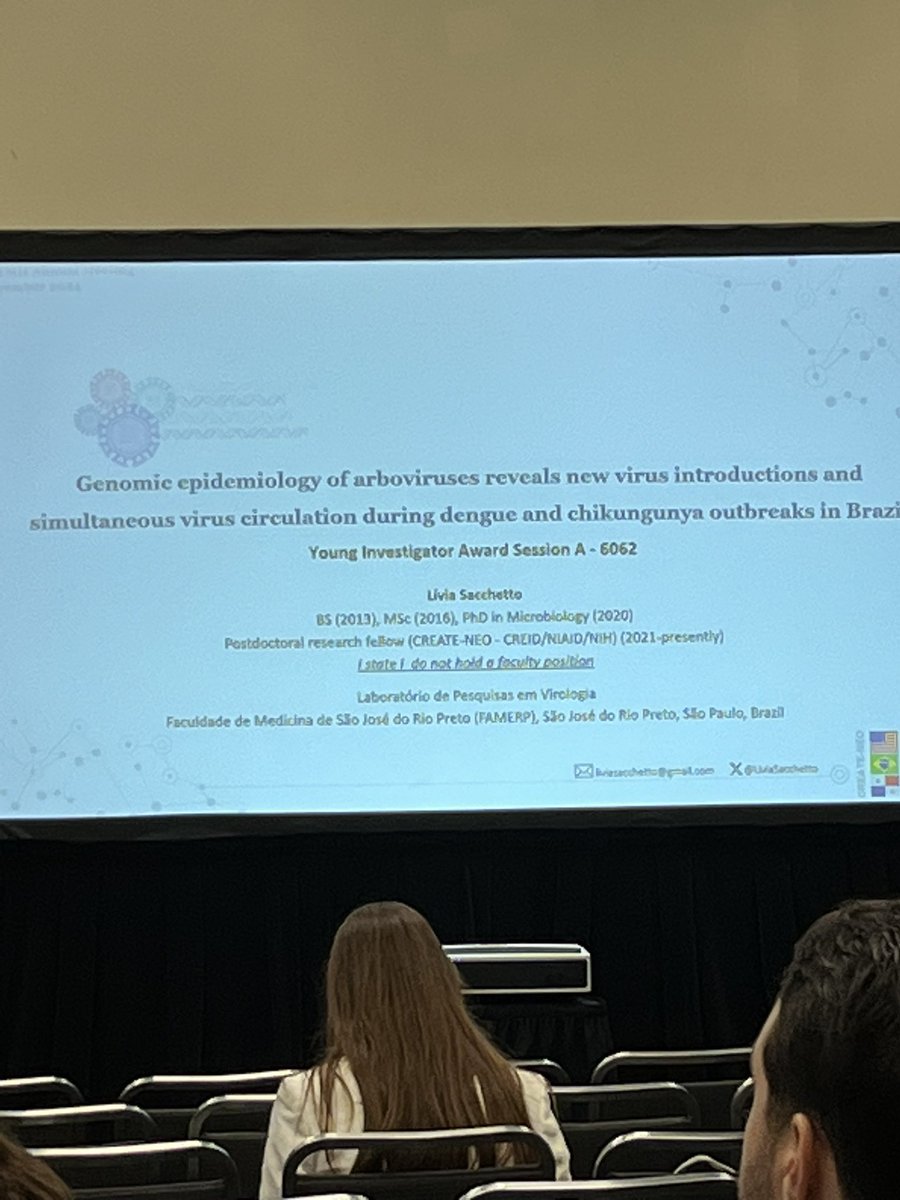 Mauricio Nogueira’s lab @Famerp (@virology_famerp) on Twitter photo In the first session of the meeting our posdoc <a href="/LiviaSacchetto/">Lívia Sacchetto</a> present her work in the session of the Young Investigator Award.
<a href="/ACAV_ASTMH/">ACAV</a> <a href="/ASTMH/">ASTMH</a> <a href="/create_neo/">CREATE-NEO</a> <a href="/CREID_Network/">NIAID-CREID</a> <a href="/sbviro/">Sociedade Brasileira de Virologia</a>
#TropMed24 In the first session of the meeting our posdoc <a href="/LiviaSacchetto/">Lívia Sacchetto</a> present her work in the session of the Young Investigator Award.
<a href="/ACAV_ASTMH/">ACAV</a> <a href="/ASTMH/">ASTMH</a> <a href="/create_neo/">CREATE-NEO</a> <a href="/CREID_Network/">NIAID-CREID</a> <a href="/sbviro/">Sociedade Brasileira de Virologia</a>
#TropMed24