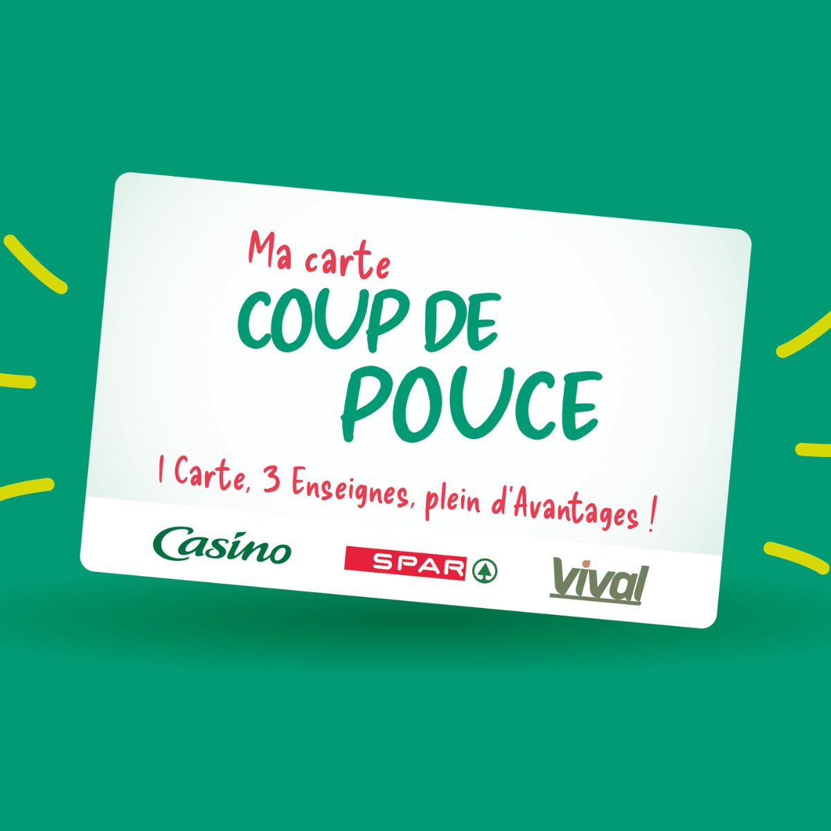 CasinoEnseignes's tweet photo. 👍Coup de pouce en faveur du pouvoir d'achat !
#Casino, #Vival, #Spar unissent leurs forces autour d'un programme de fidélité unique, 100% gratuit, qui récompensera désormais les clients quelle que soit le magasin qu'ils fréquentent, et ce partout en France 😉 https://t.co/KJD9FVgzTU