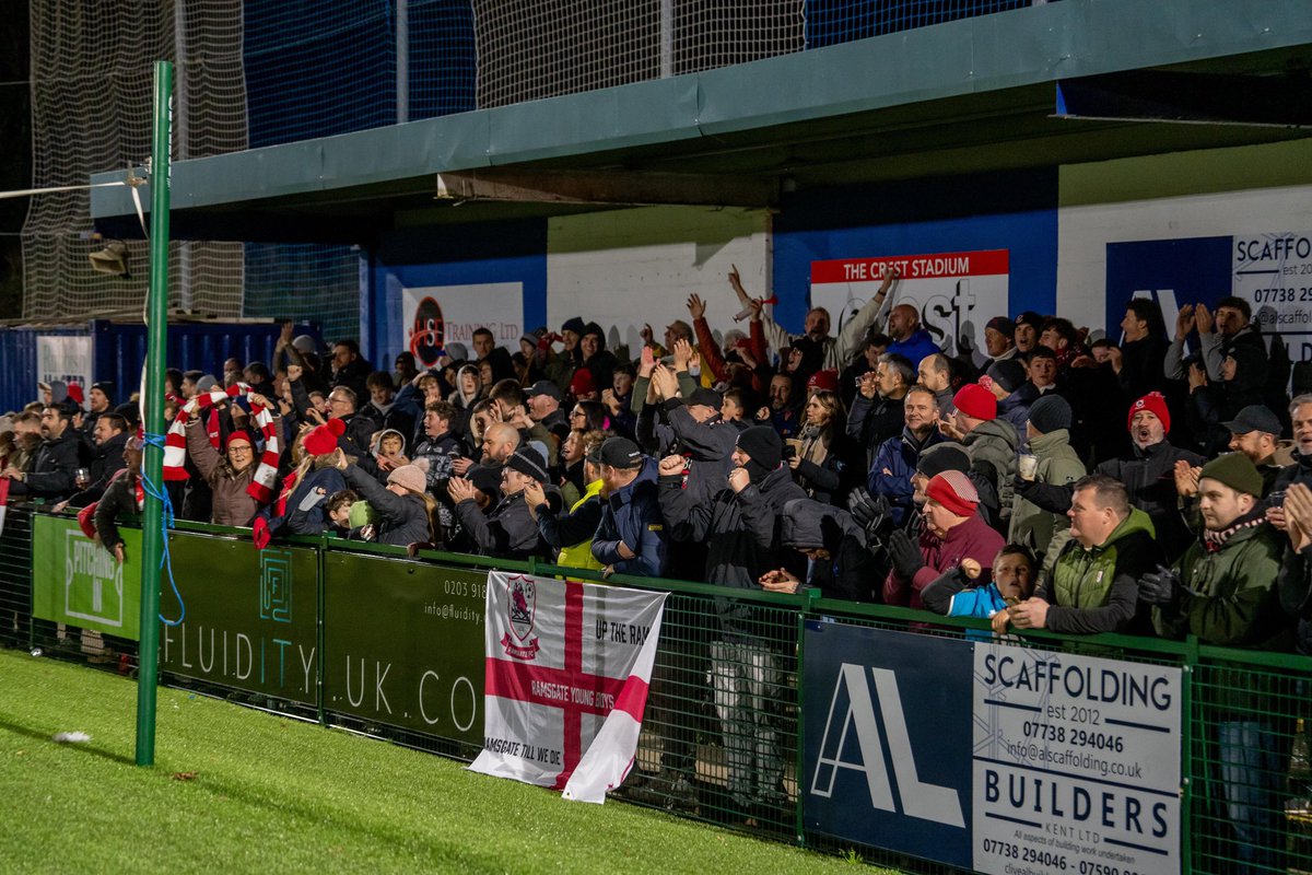 RamsgateFC's tweet photo. 7️⃣ away league wins from 7️⃣ for the Rams. Fantastic support from the travelling Red and White army all the way. Thank you 👏🏼 👏🏼👏🏼 https://t.co/bWJ8cNcnxu