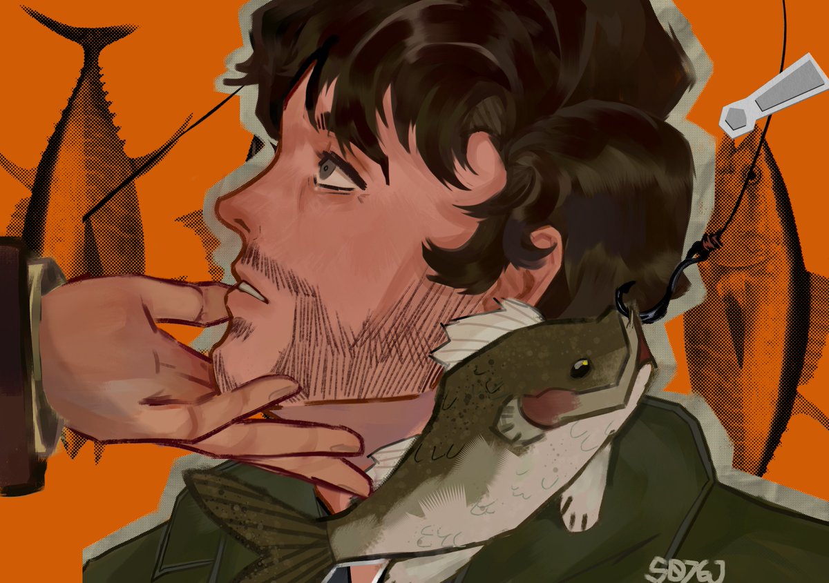 s076j's tweet photo. Fisherman's bait ( finished) 🗣️‼️‼️

(Gonna be real pissed if Twitter crops this 👎👎 I messed up their colors ignore that)

#Hannibal #WillGraham #Hannigram https://t.co/V1NWv4ZH4t