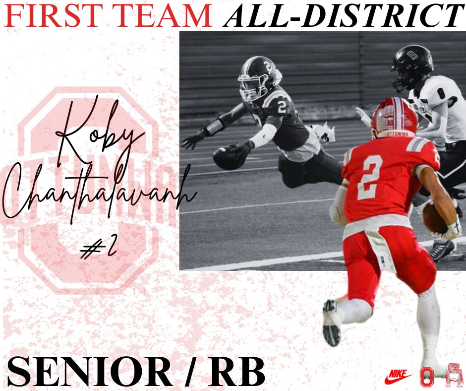 OHS_Bulldogs's tweet photo. A huge congratulations to our 1st Team All-District selections for OHS Football! 

1ST TEAM ALL-DISTRICT:
Koby Chanthalavanh Running Back 
Brayden Larkin Offensive Line 
Trae Brown Defensive End 
Charlie Morgan Defensive End

#GoDogs #BeTheBest #SetTheStandard https://t.co/CesYKnuZh6