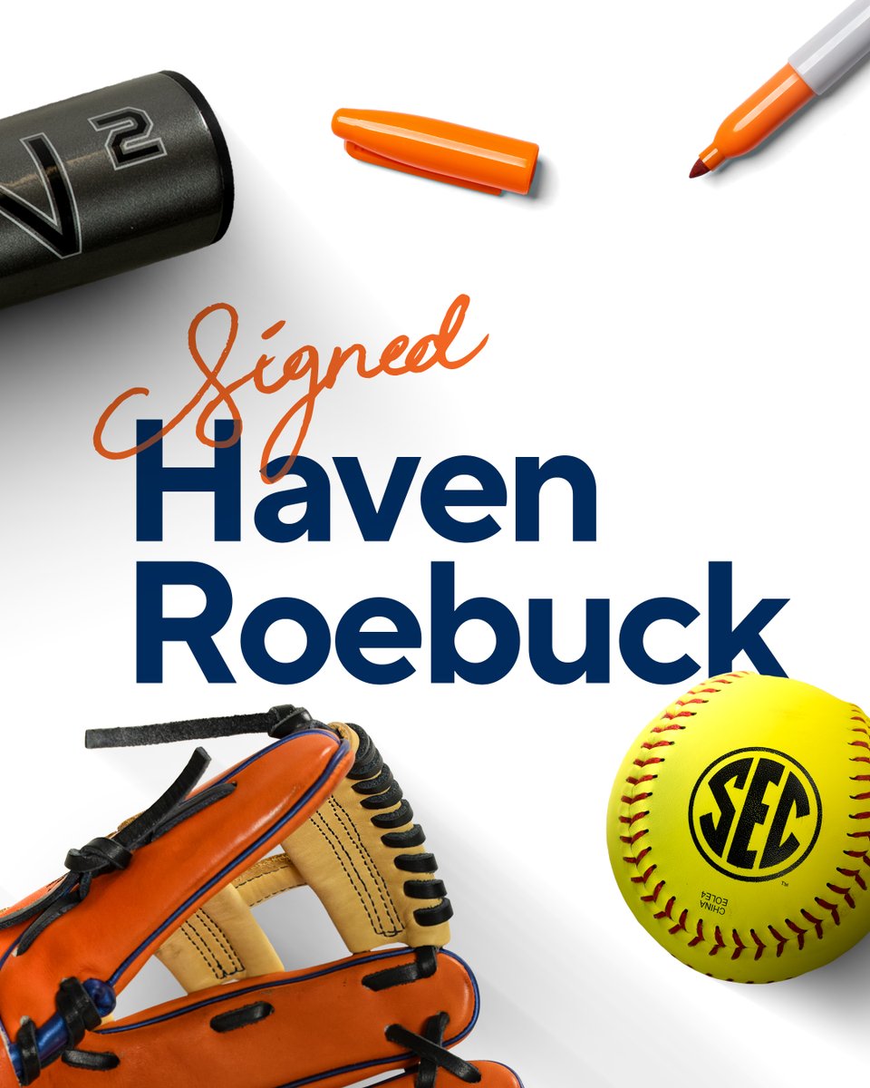 AuburnSoftball's tweet photo. SIGNED ✍️

🏡 Winterville, North Carolina
🥎 Infield
🏆 2x Conference Player of the Year
🎖️ All-State honoree
💪 Ranked top 10 in Home Runs in NC

#WarEagle | @RoebuckHaven