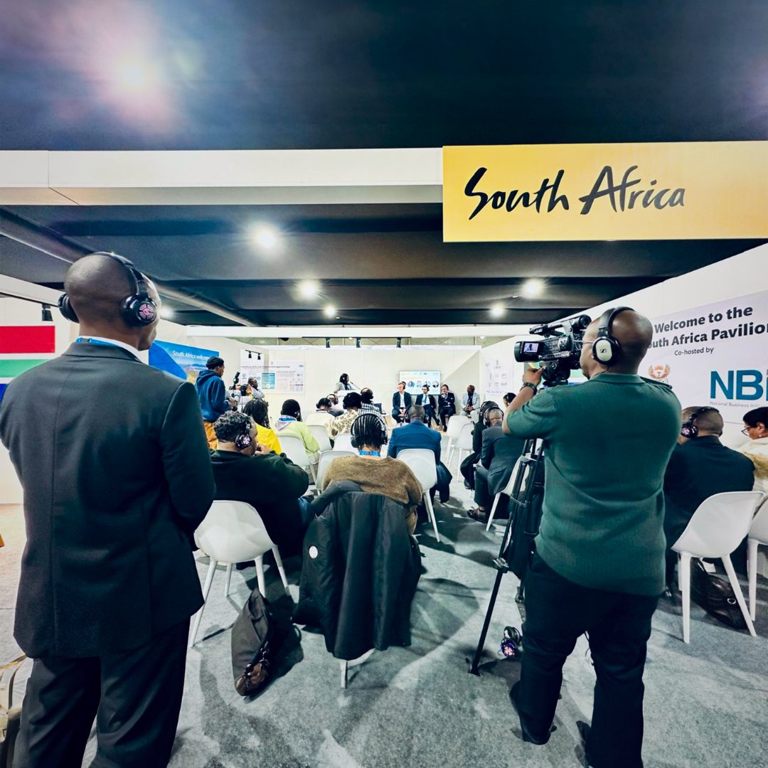IDCSouthAfrica's tweet photo. Highlights from our day at #COP29: We hosted a panel discussion on “Implementation of Sustainable Industrial Pathways: Developing a Pipeline of Projects for a Just Transition”. Our panel of experts from IDC, @DBSA_Bank, @AFD_en, and @BritishIntInv shared valuable insights on the implementation of sustainable industrialisation.

Don’t miss the opportunity to engage with #IDCTeam at the #COP29 SA Pavilion.

@NBISA
#ESG #IDCJustTransition #Industrialisation