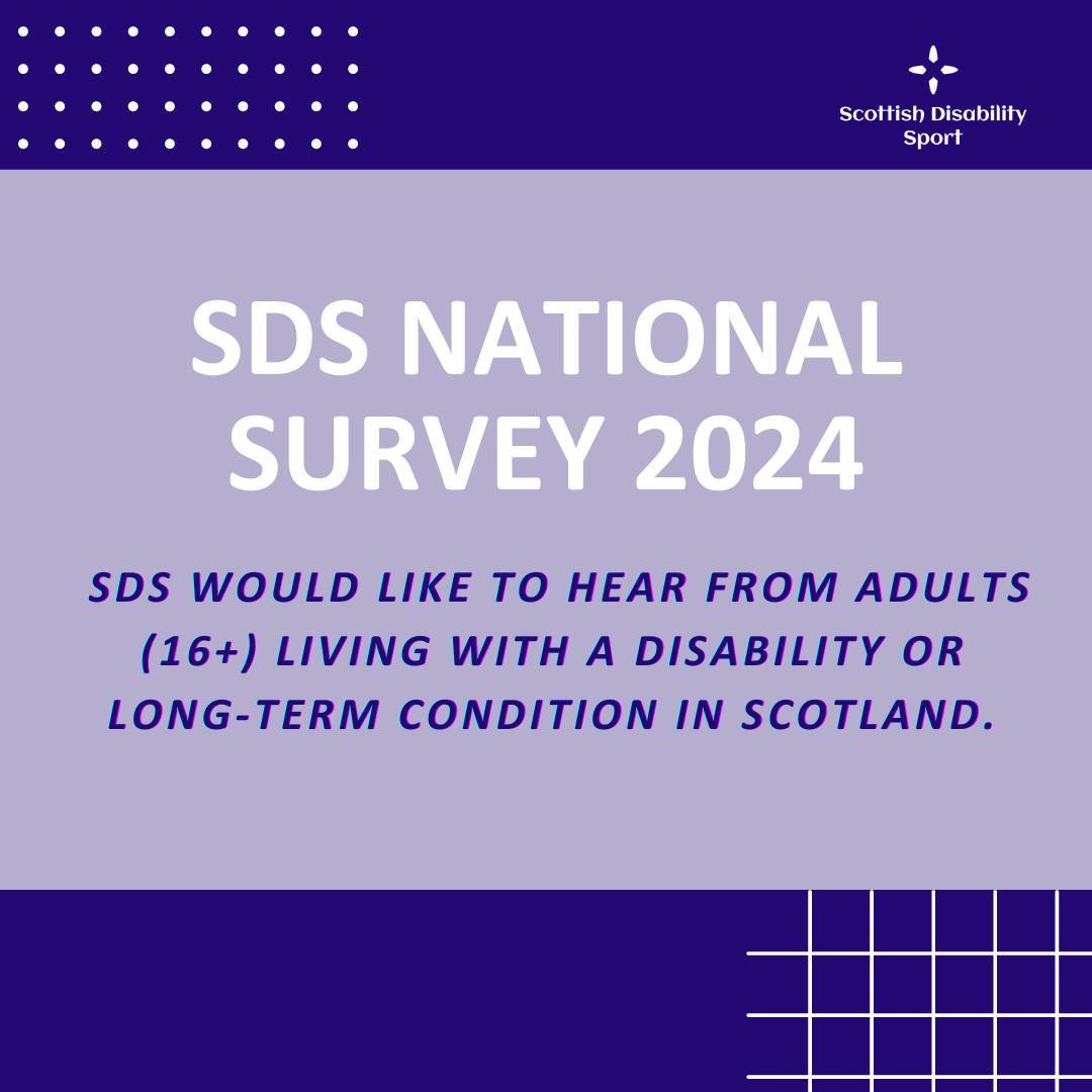 SDS's first ever National Survey is currently underway and is looking for respondents. The survey aims to identify and address inequalities that individuals living in Scotland aged 16+ face when trying to become physically active.
Fill out the survey here: wp.me/p7H0JE-9G5