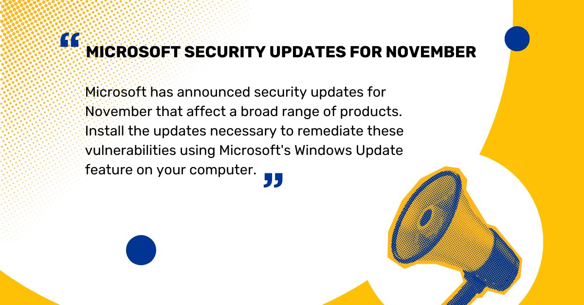 📣 Microsoft has announced security updates for November that affect a broad range of products. 🛡️ Install the updates necessary to remediate these vulnerabilities using Microsoft's Windows Update feature on your computer: technology.pitt.edu/20241112msalert. #H2P #PittNow