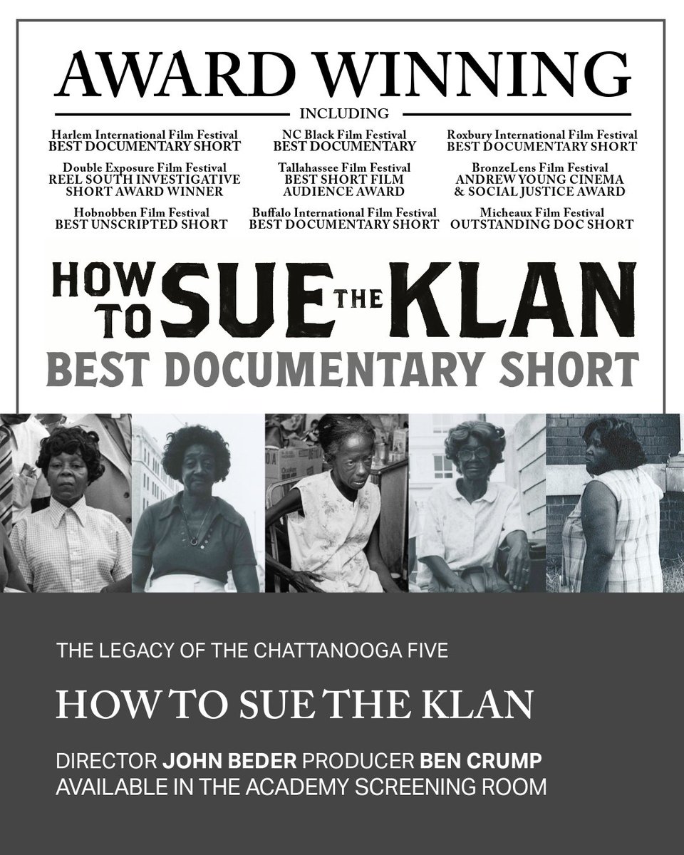 Chris Moody (@moody) on Twitter photo Update on our documentary, <a href="/HowToSueTheKlan/">How to Sue the Klan</a>.
The film has qualified for Academy Award consideration and it's winning awards at film festivals nationwide. More to come! Update on our documentary, <a href="/HowToSueTheKlan/">How to Sue the Klan</a>.
The film has qualified for Academy Award consideration and it's winning awards at film festivals nationwide. More to come!
