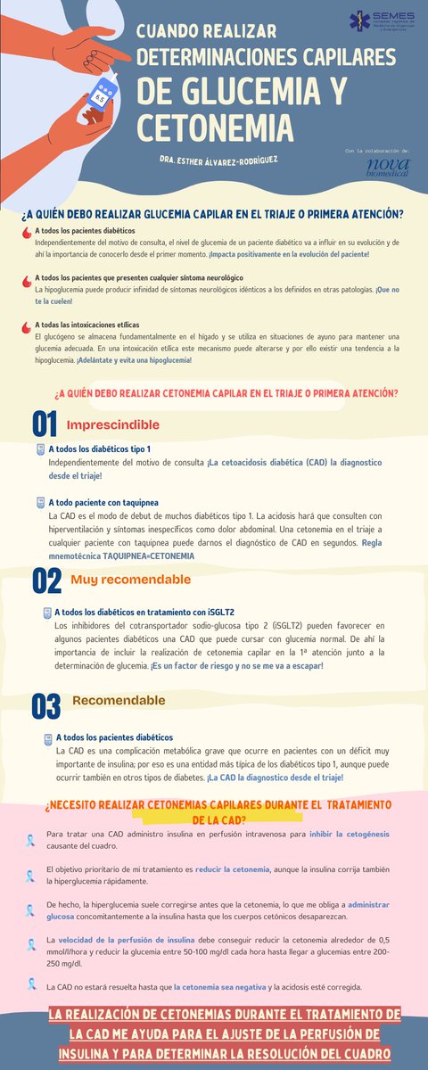 ‼️Cuando realizar determinaciones capilares de glucemia y cetonemia 🩸

#diamundialdeladiabetes 

Visita la nueva web con toda la información: semes.org/perlas-en-comp…