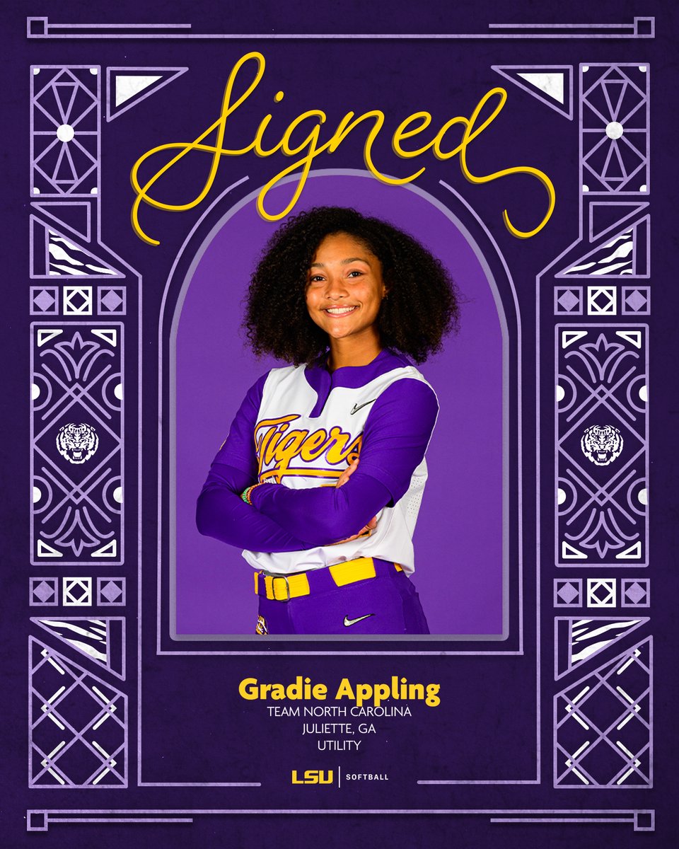 LSUsoftball's tweet image. 📞 Baton Rouge is Callin'

Gradie Appling from Juliette, GA is officially a Tiger!
#GeauxTigers | @ApplingGradie