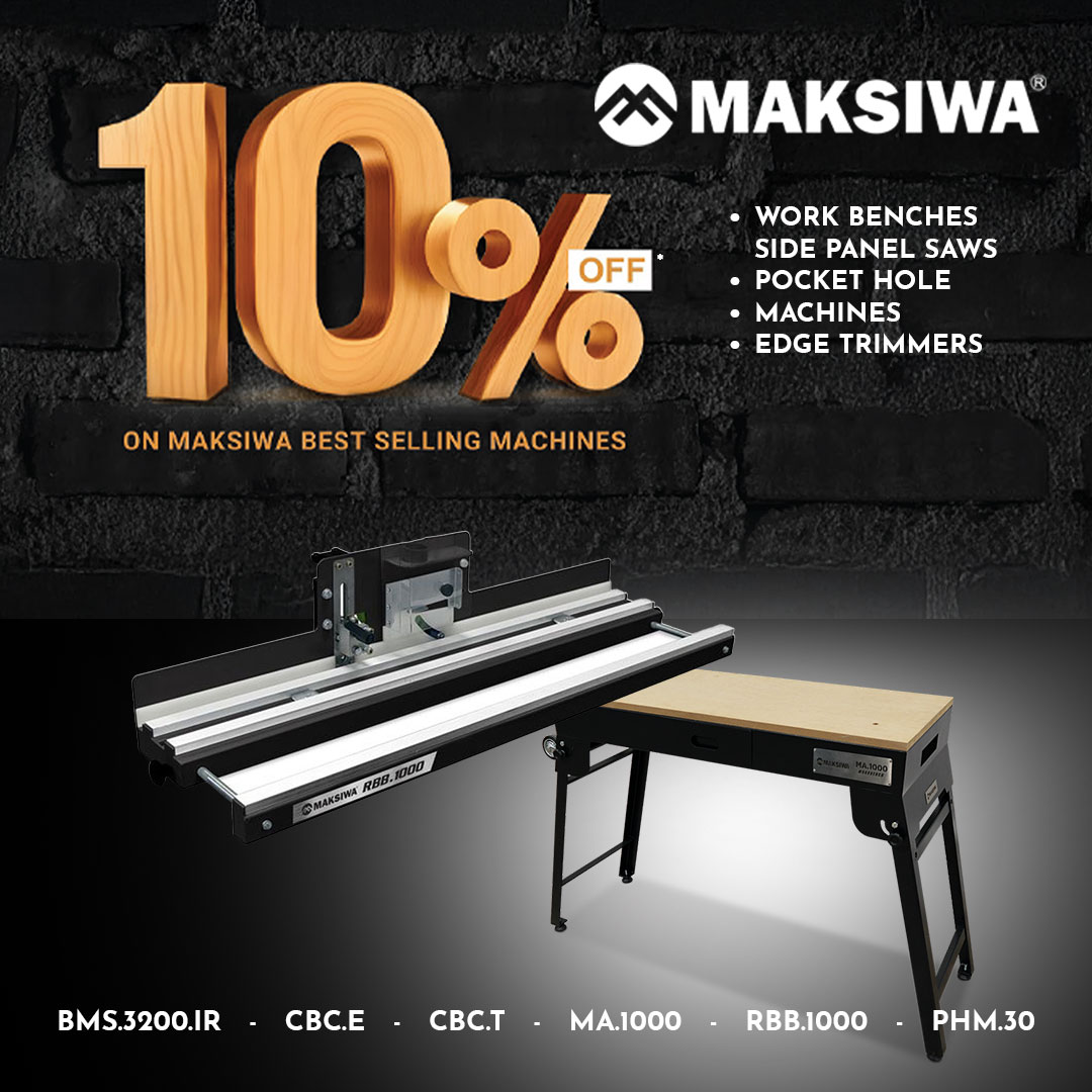 🚨 Tool Sale Alert! 🚨 Maksiwa’s best-selling machines are 10% OFF! From workbenches to edge trimmers, now’s the time to grab your new go-to tool.  l8r.it/6G0D 🛠️ #Maksiwa #ToolSale #Woodworking