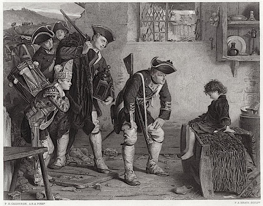 VictorianWeb's tweet image. "After the Battle," by Philip Hermogenes Calderon (1833-1898). Soldiers come across a child amid the aftermath of battle, and show concern and pity for him.  #WorldKindessDay victorianweb.org/painting/calde…