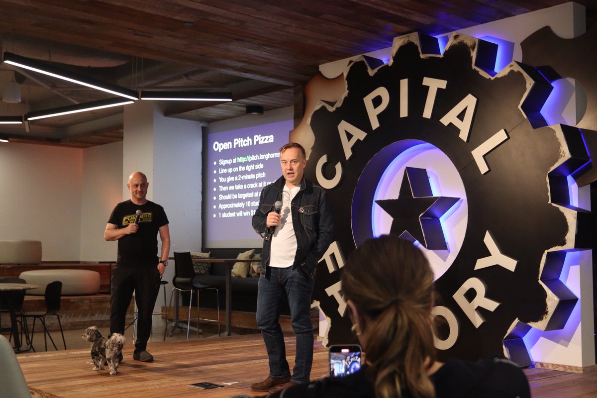 LonghornStartup's tweet photo. We had a great line up for our $1,000 pitch competition. Big thank you to @jason for judging and sharing advice to student founders! https://t.co/9MsKTO6BPF