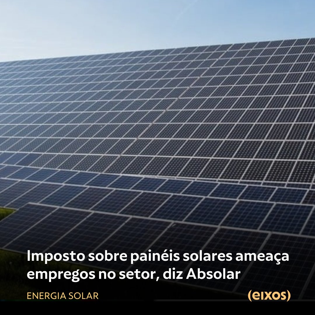 agenciaeixos's tweet photo. ☀️ Imposto sobre painéis solares ameaça empregos no setor, diz @Absolar_brasil
#noticias #politica #negócios #EnergiaSolar #EnergiaRenovavel #Renovaveis #Absolar #Imposto #Importacao #MDIC #BYD #SengiSolar #Brasil #governolula #AméricaLatina https://t.co/XpWHAJJvVh