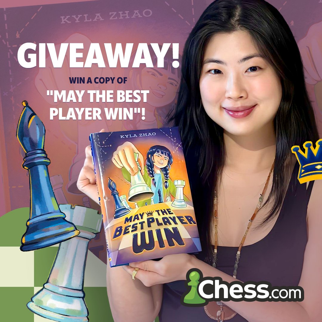 📢 GIVEAWAY TIME! 📢

Win a copy of Kyla Zhao’s thrilling and fun-filled new chess novel, "May the Best Player Win”! 📘

To enter just follow <a href="/chesscom/">Chess.com</a> &amp; <a href="/kylazhao_/">Kyla is reading VALLEY VÉRlFlED ✨</a>, retweet this post, and tell us why you’d like to win! US only - giveaway ends Nov 16th!