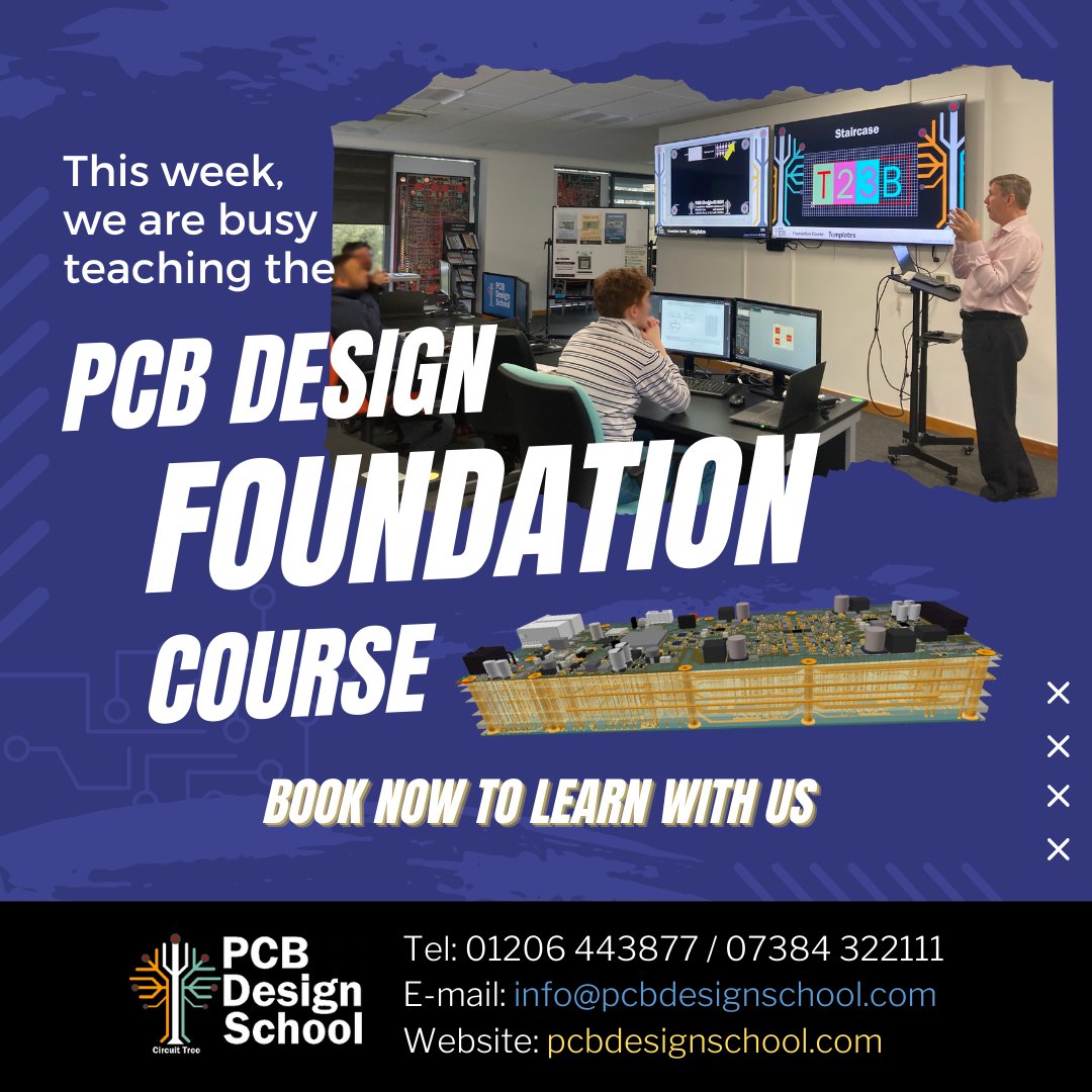 This week, we are busy teaching the PCB Design Foundation Course! Our Senior Lecturer willingly shares his wealth of knowledge with our students.
Book now for the Foundation Course!

Course details 👉pcbdesignschool.com/courses
Enrolment form 🔗bit.ly/pcbds-reg