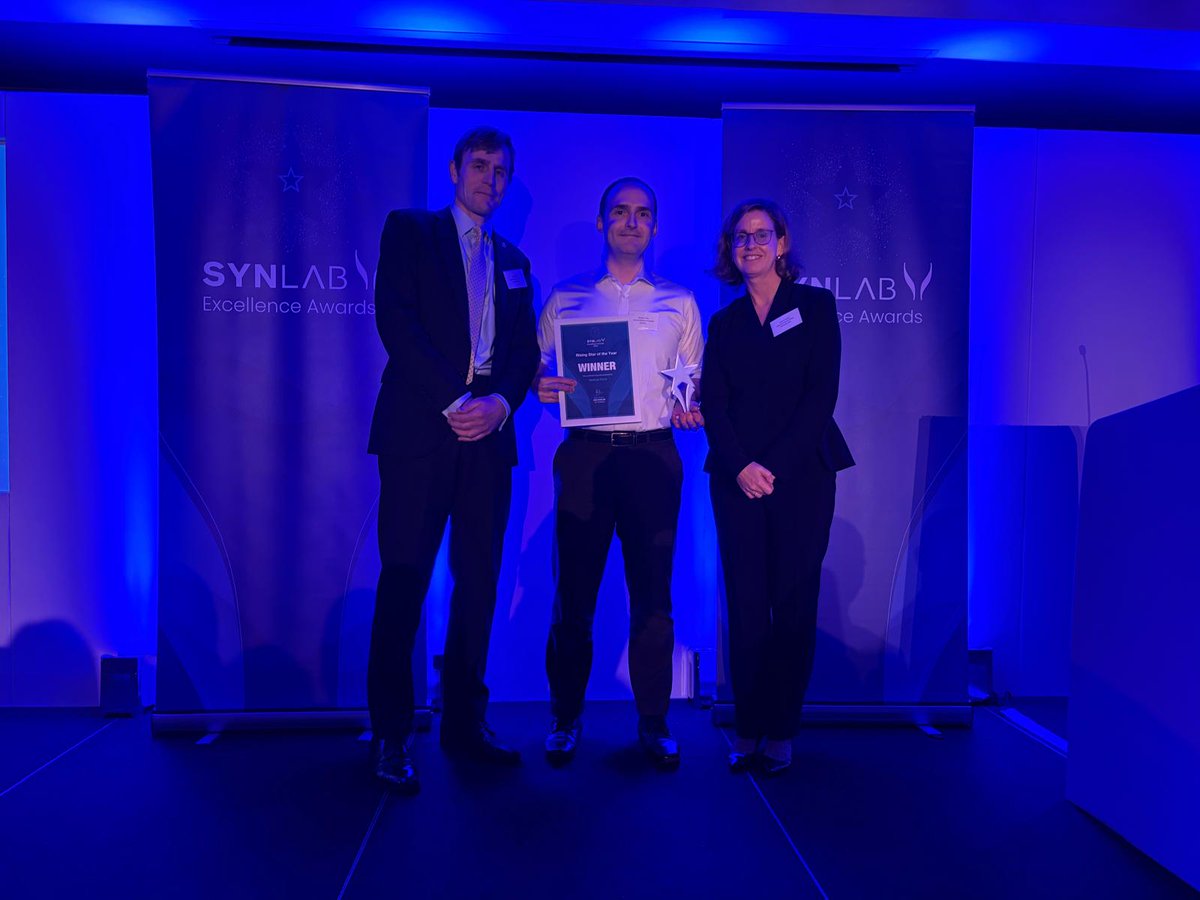 Our Excellence Awards Rising Star of the Year is a three-way split for 2024! Congratulations to Jeyrroy Gabriel, David Ely and Rodrigo Faria, of @synnovis, who have all been recognised for their outstanding contribution and dedication.
🏆 👏#SYNLABexcellence #Pathology