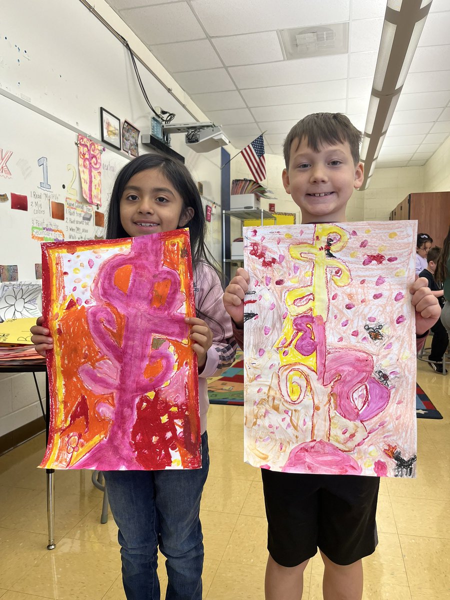 EMKArtists's tweet photo. 2nd grade artists at EMK are excited to show off their warm colored Gustav Klimt trees! #EMKartists #EastWindsorRegionalSchools #studentart https://t.co/7aB3Orwd7m