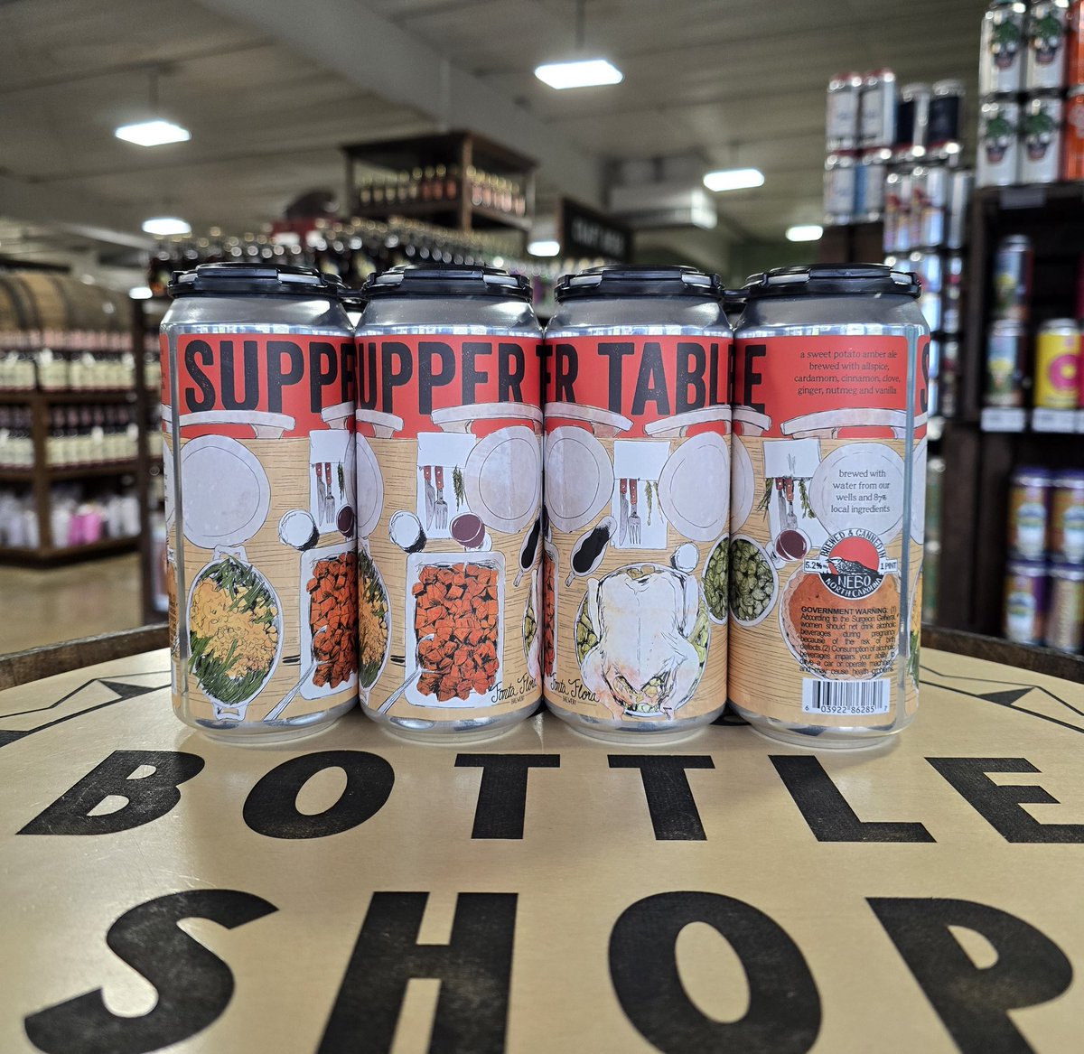 TheBottleShopga's tweet image. @FontaFloraBrew 
Supper Table sweet potato amber ale brewed with allspice, cardamon, cinnamon, clover, ginger, nutmeg, and vanilla
#NCbeer #suppertable #sweetpotatoamberale #amberale #thanksgivingsupper