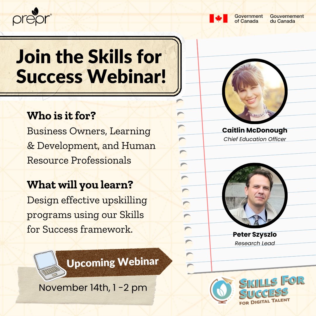 🚨 Last chance alert! Our Skills for Success webinar is tomorrow, November 14th! Don’t miss out on this opportunity to learn how to build essential workplace skills using the Skills for Success framework. 

Save your spot: shorturl.at/mT8Nl