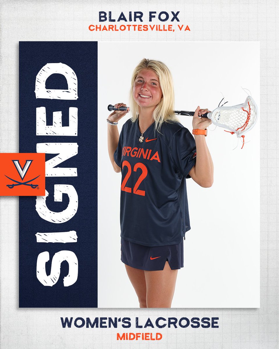 UVAWomensLax's tweet photo. ✍️ 𝒮𝒾𝑔𝓃𝑒𝒹
Everyone help us welcome Blair Fox from St. Anne's-Belfield here in Charlottesville  #NewHoos #SigningDay #GoHoos https://t.co/ihjHgN2kWs