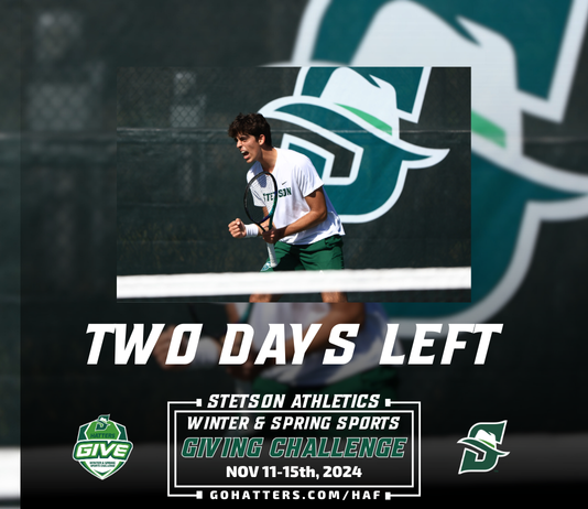 Stetson Tennis (@stetsontennis) on Twitter photo 𝗧𝘄𝗼 𝗗𝗮𝘆𝘀 𝗟𝗲𝗳𝘁!
Support Stetson Tennis in the Winter and Spring Sport Giving Challenge!
Give Now Men’s Tennis: bit.ly/40OWXkt
Give Now Women’s Tennis: bit.ly/4fnyUxm
#GoHatters | <a href="/StetsonHatters/">Stetson Hatters</a> 𝗧𝘄𝗼 𝗗𝗮𝘆𝘀 𝗟𝗲𝗳𝘁!
Support Stetson Tennis in the Winter and Spring Sport Giving Challenge!
Give Now Men’s Tennis: bit.ly/40OWXkt
Give Now Women’s Tennis: bit.ly/4fnyUxm
#GoHatters | <a href="/StetsonHatters/">Stetson Hatters</a>