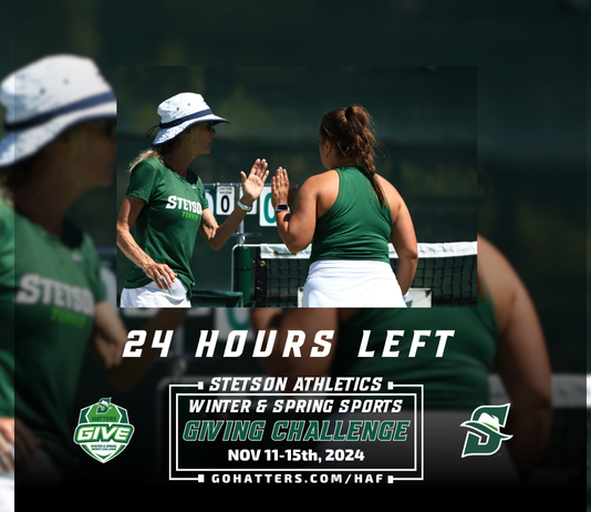 Stetson Tennis (@stetsontennis) on Twitter photo 𝟮𝟰 𝗛𝗼𝘂𝗿𝘀 𝗟𝗲𝗳𝘁!
Support Stetson Tennis in the Winter and Spring Sport Giving Challenge!
Give Now Men’s Tennis: bit.ly/40OWXkt
Give Now Women’s Tennis: bit.ly/4fnyUxm
#GoHatters | <a href="/StetsonHatters/">Stetson Hatters</a> 𝟮𝟰 𝗛𝗼𝘂𝗿𝘀 𝗟𝗲𝗳𝘁!
Support Stetson Tennis in the Winter and Spring Sport Giving Challenge!
Give Now Men’s Tennis: bit.ly/40OWXkt
Give Now Women’s Tennis: bit.ly/4fnyUxm
#GoHatters | <a href="/StetsonHatters/">Stetson Hatters</a>