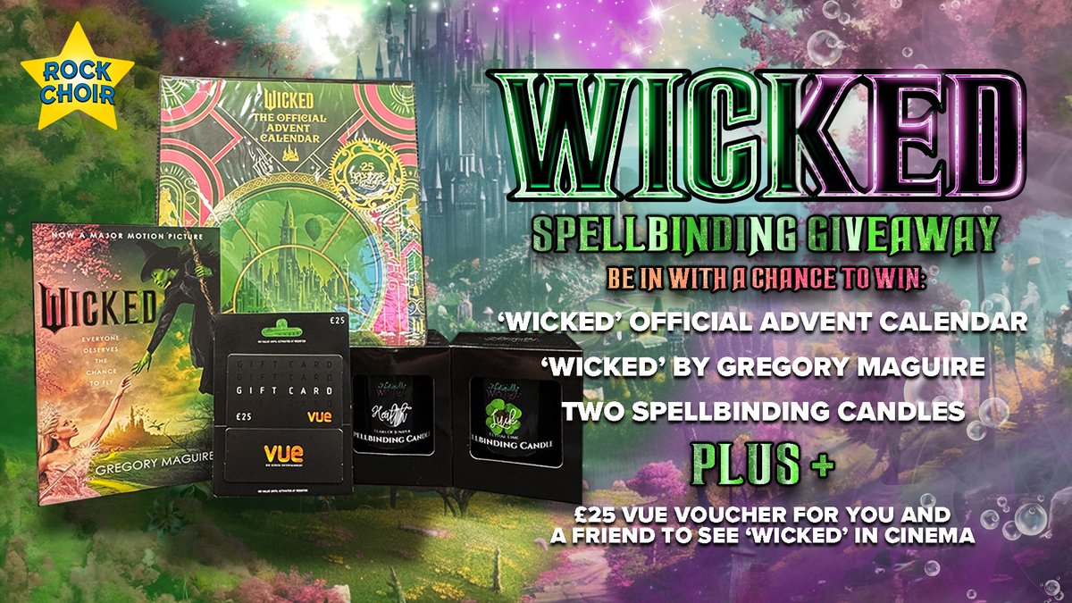 RockChoir's tweet image. 𝗛𝗮𝘃𝗲 𝘆𝗼𝘂 𝗲𝗻𝘁𝗲𝗿𝗲𝗱 𝗼𝘂𝗿 𝗪𝗶𝗰𝗸𝗲𝗱 𝗴𝗶𝘃𝗲𝗮𝘄𝗮𝘆? 🧙‍♀️💚

There is still time! Visit the Facebook post below to enter! 👇

facebook.com/TheRockChoir/p…

The winner will be announced on Friday, 22nd November 2024 via our official Rock Choir page! ⭐️

Good luck! 🍀