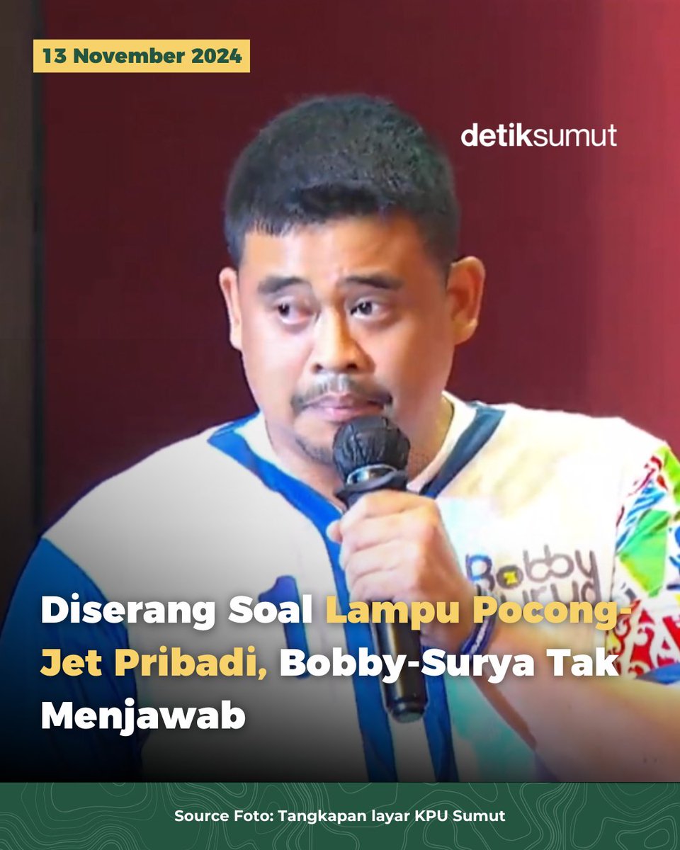 detiksumut_'s tweet photo. SIAP!
Dalam debat Pilgub Sumut, Hasan Basri menyerang Bobby-Surya soal lampu pocong dan jet pribadi. Bobby tidak sempat menjawab karena sesi itu khusus untuk cawagub.
FULL: https://t.co/HznMa23tFu
#detikSumut #PilgubSumut2024 #BobbyNasution #EdyRahmayadi #BobbySurya #EdyHasan https://t.co/laK45rhnU2