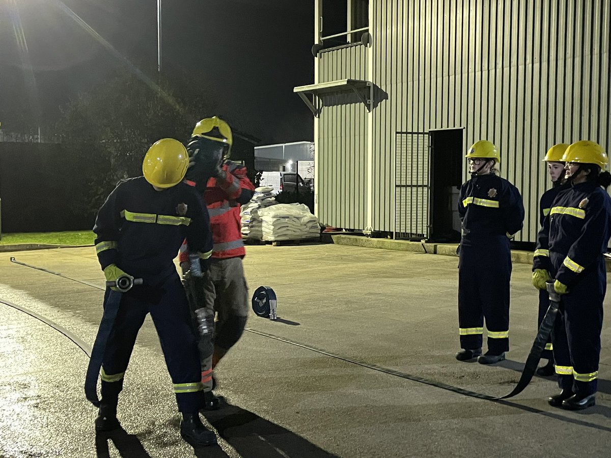 A mixed night for all cadets @ Bury. A drill performed by 2nd year cadets. Some basic hose running for our new recruits followed by some notes and lines #SEED. For those that know.